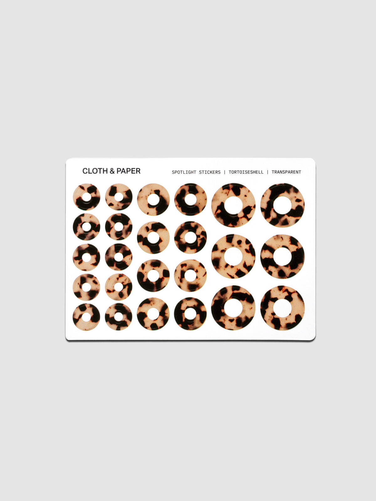 One sheet of Spotlight Stickers in the pattern Desert Tortoiseshell.