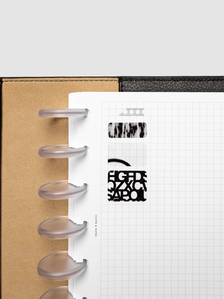 Time Block Stickers in Punched Holes, Blurred Ink, Blurred Line and Precision, transparent time blocking stickers