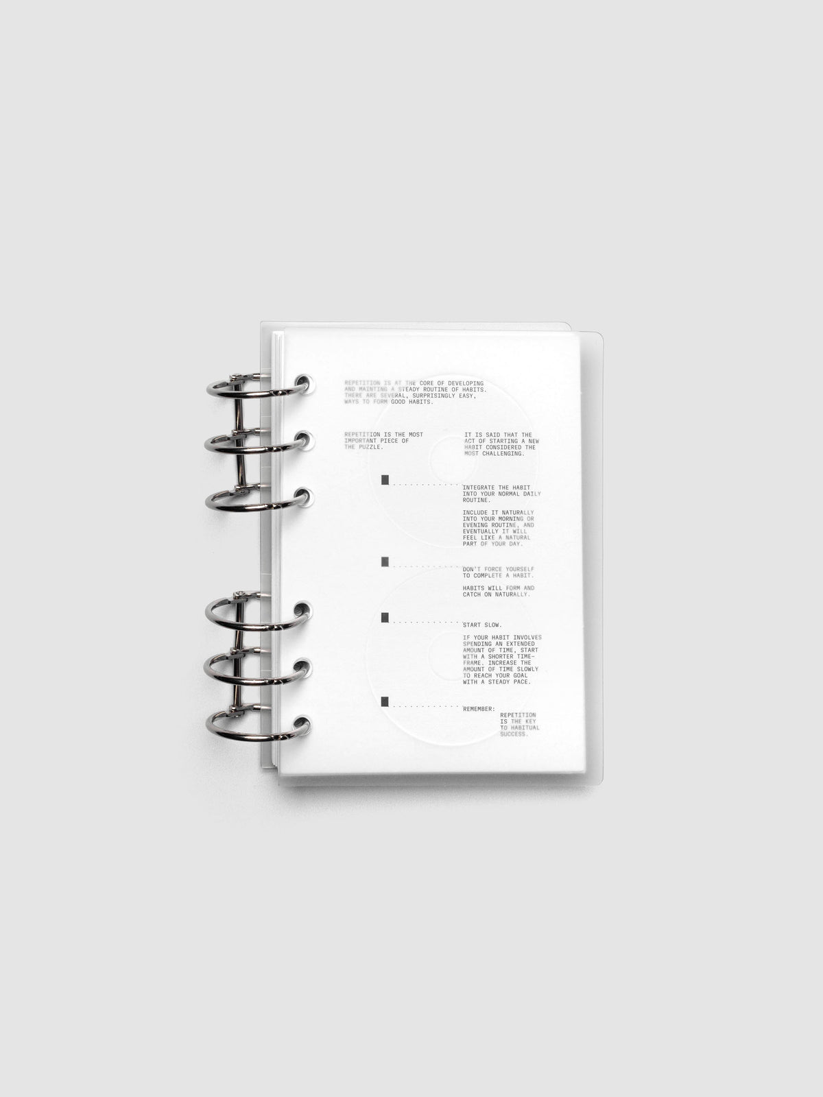 On Repeat Planner Cover + Dashboard Set shown in size A6 with 6-ring binding.