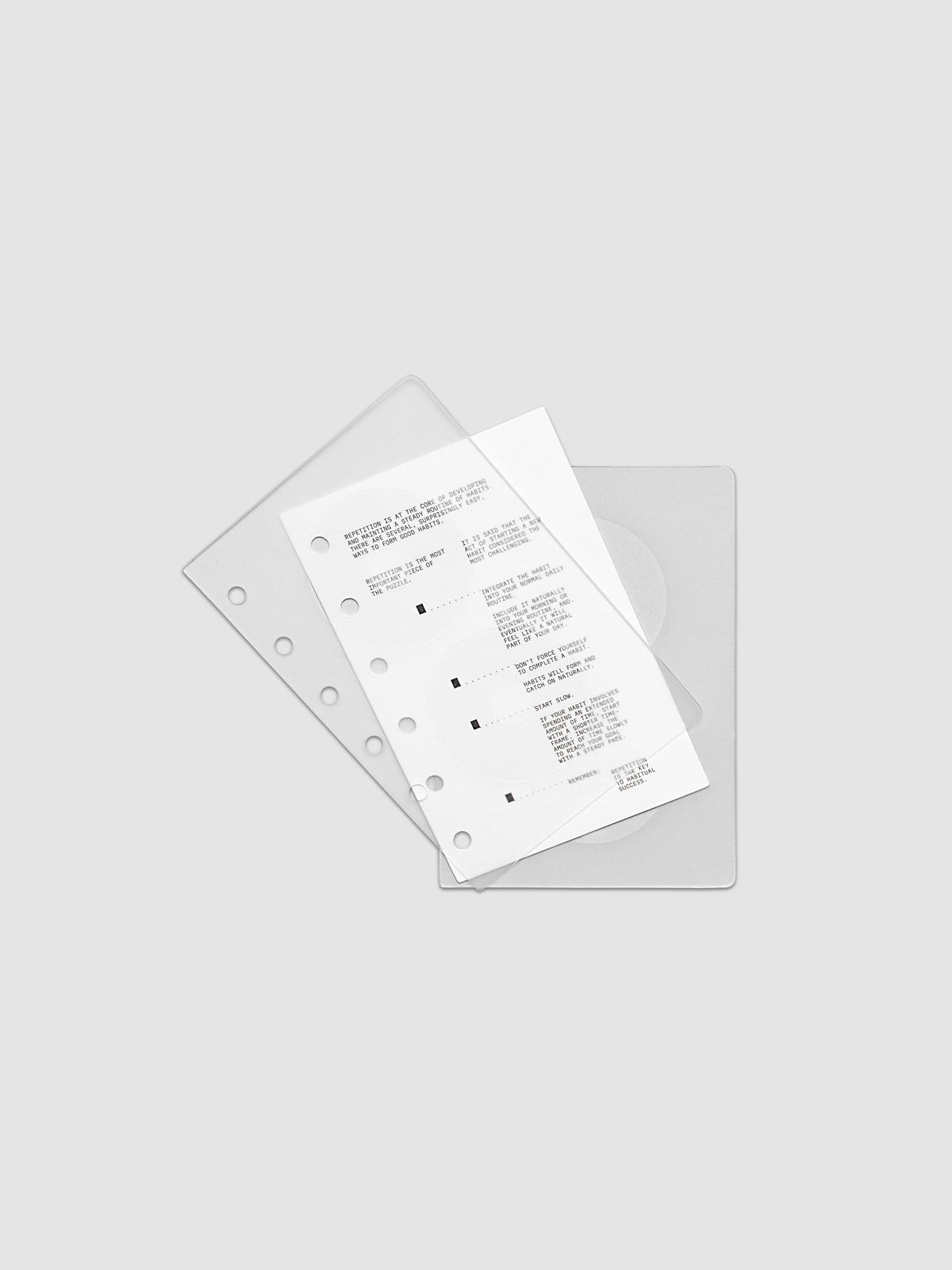 On Repeat Planner Cover + Dashboard Set shown in size Pocket, pre-punched for 6-ring binders.
