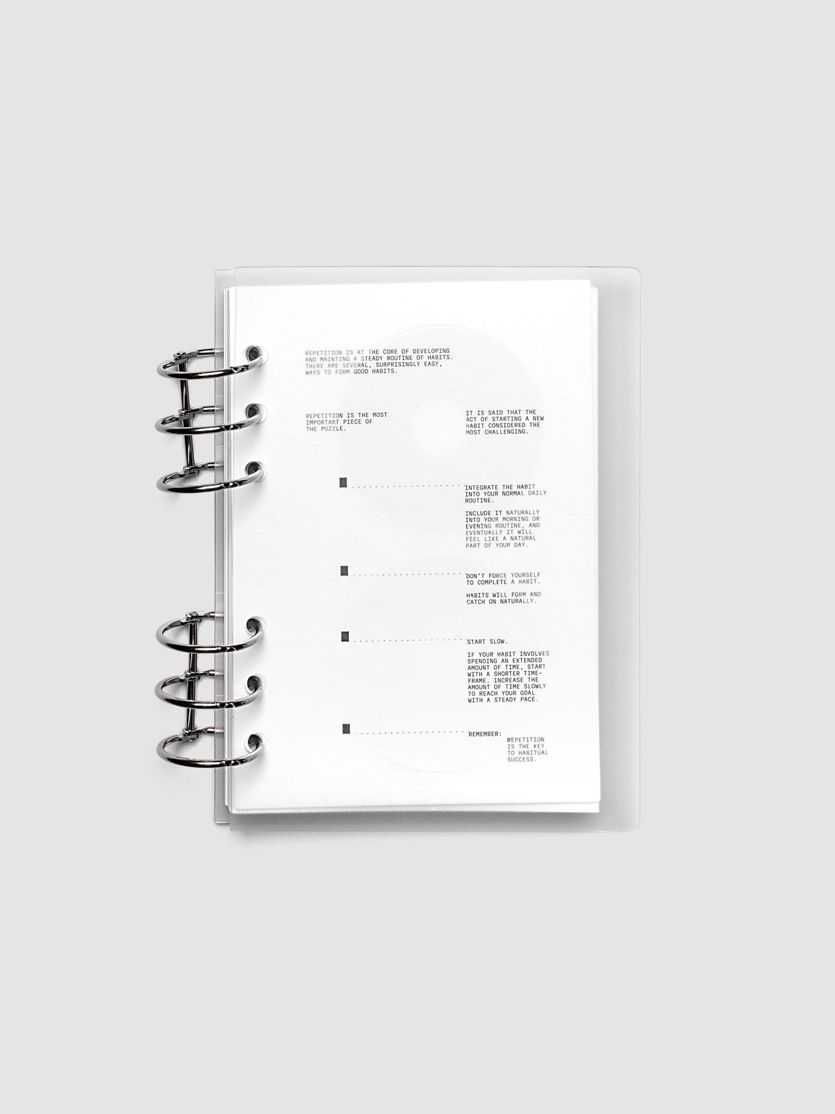 On Repeat Planner Cover + Dashboard Set shown in size Personal Wide with 6-ring binding.