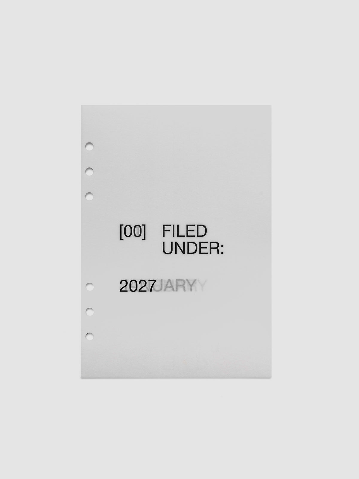 2027 Front + Monthly Dashboard Overlays, Avant Garde, A5 6-Ring Punch, full set of 13 vellum overlays shown stacked together