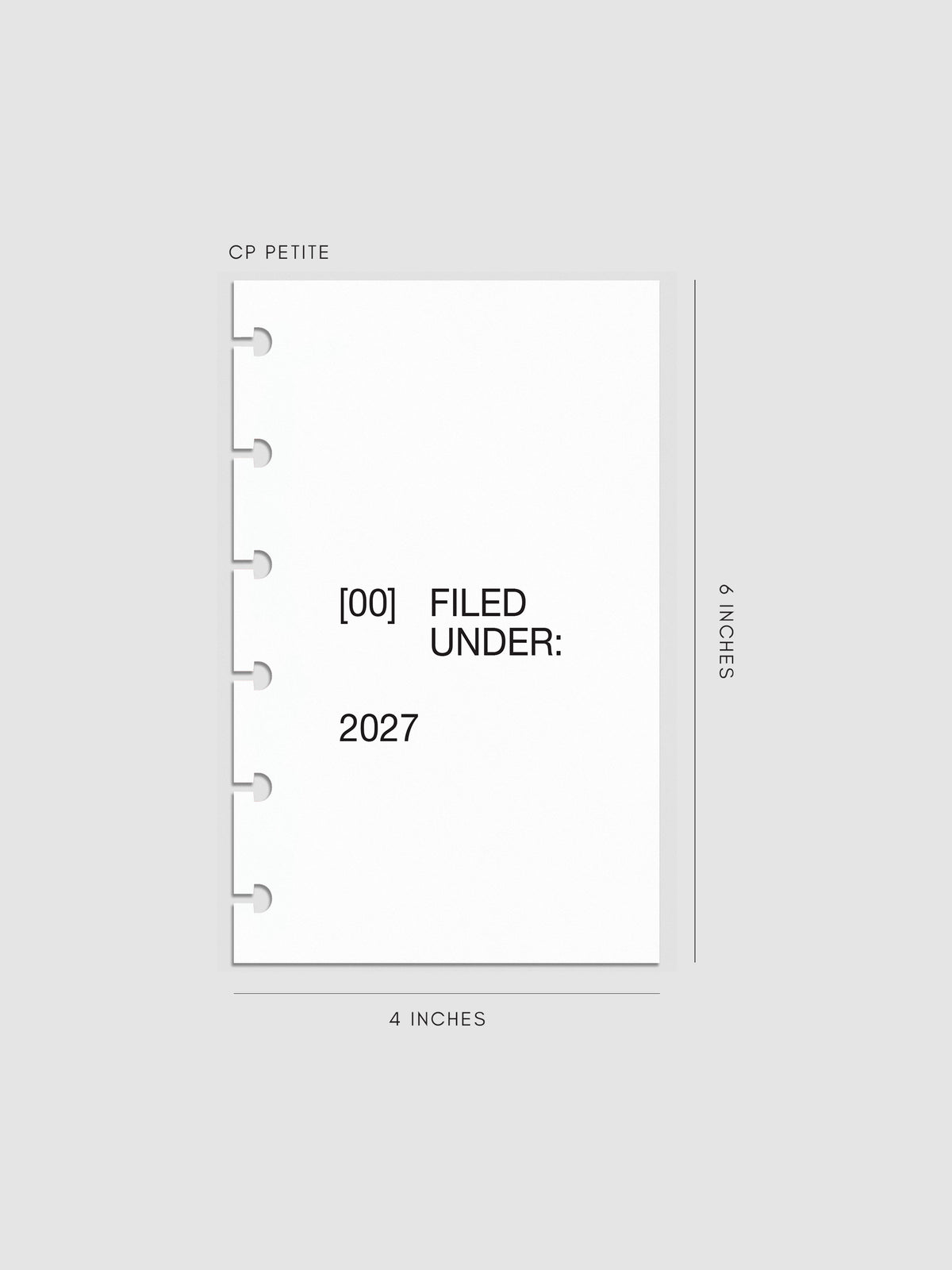2027 Front + Monthly Dashboard Overlays, Avant Garde, CP Petite 6-Disc Punch, set of 13 translucent vellum overlays including a front cover overlay and 12 monthly dashboards printed in black ink