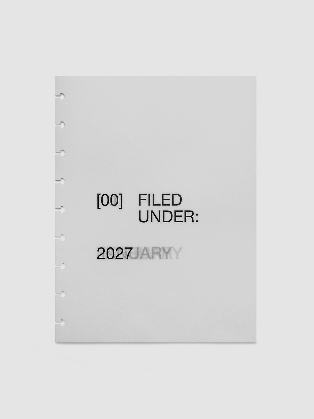 2027 Front + Monthly Dashboard Overlays, Avant Garde, HP Classic 9-Disc Punch, full set of 13 vellum overlays shown stacked together