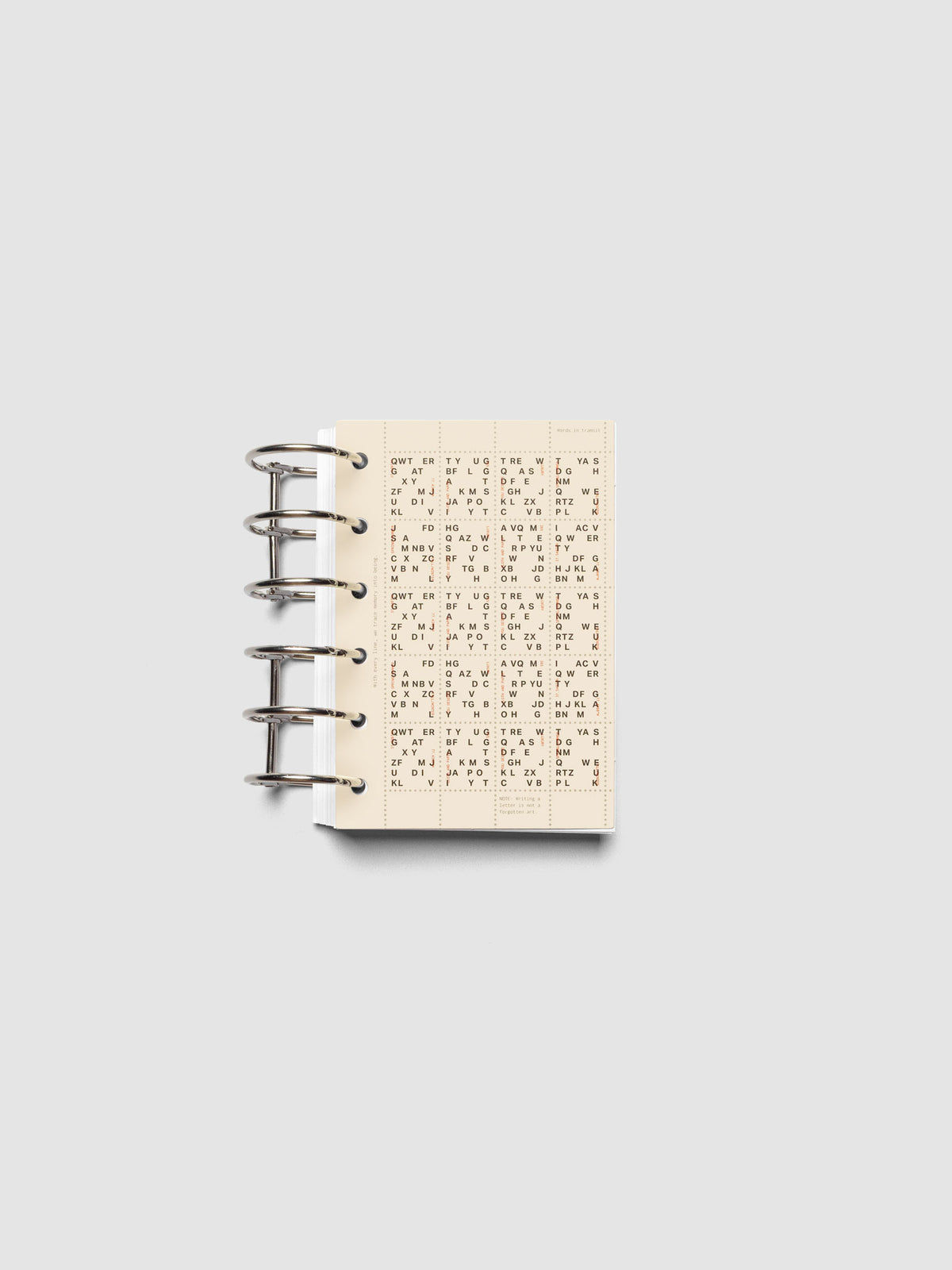 Stamp Sheet Planner Dashboard shown ring bound in size Pocket.