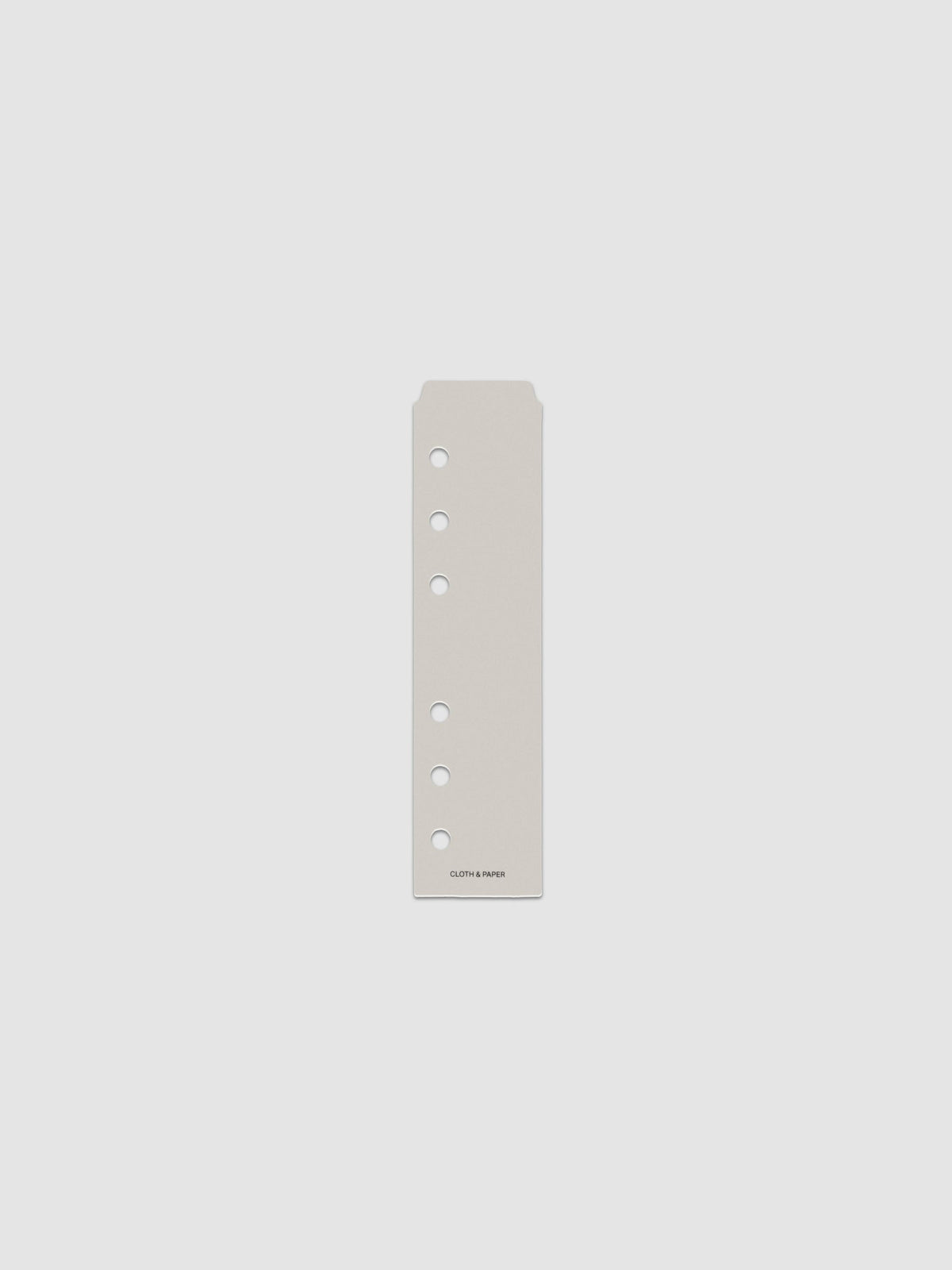 One narrow page marker in grey, shown in size A6.