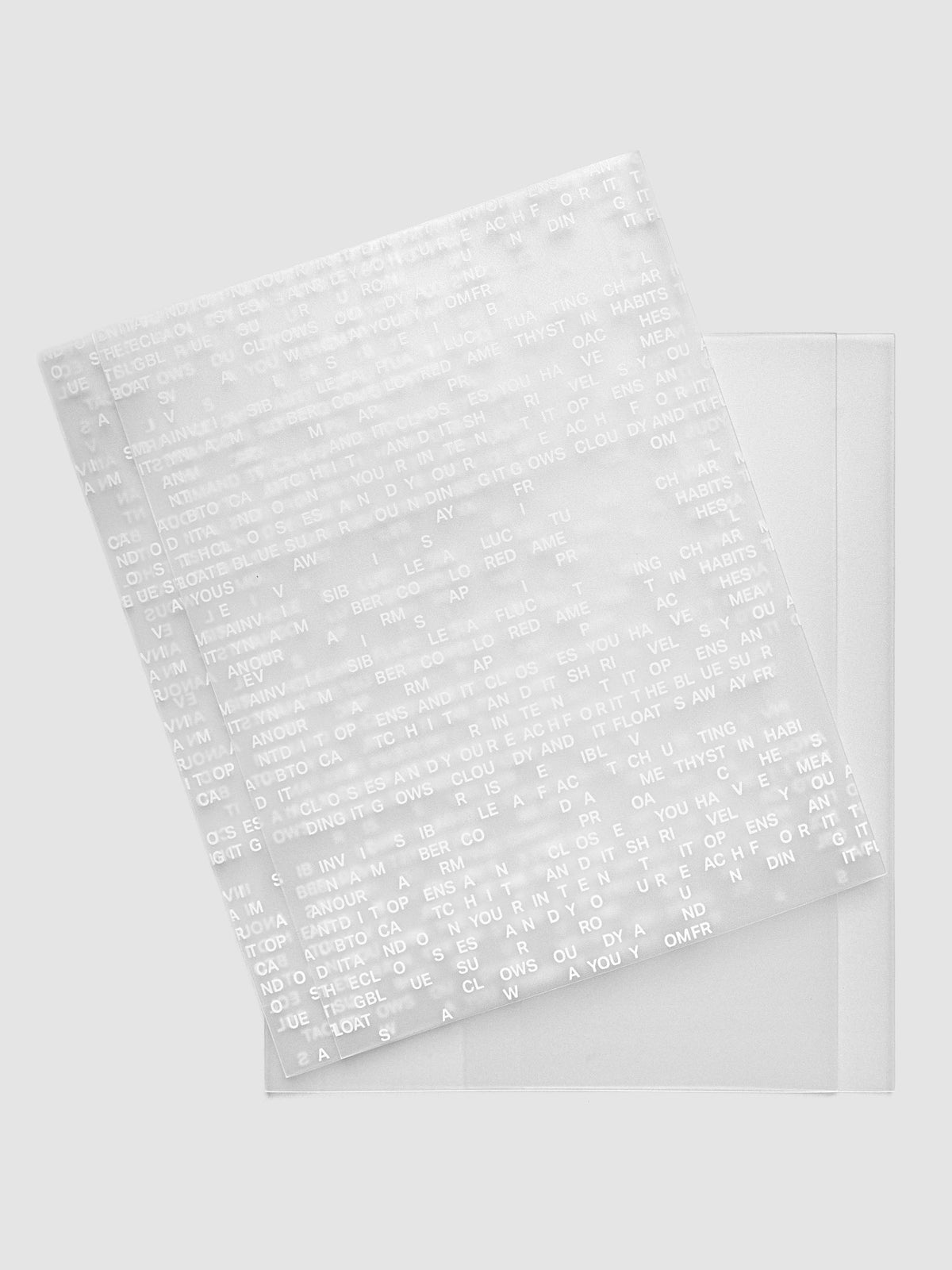 Perfect Bound Notebook Cover Set in size HP Classic showing Letters cover on top of Le Blanc cover.