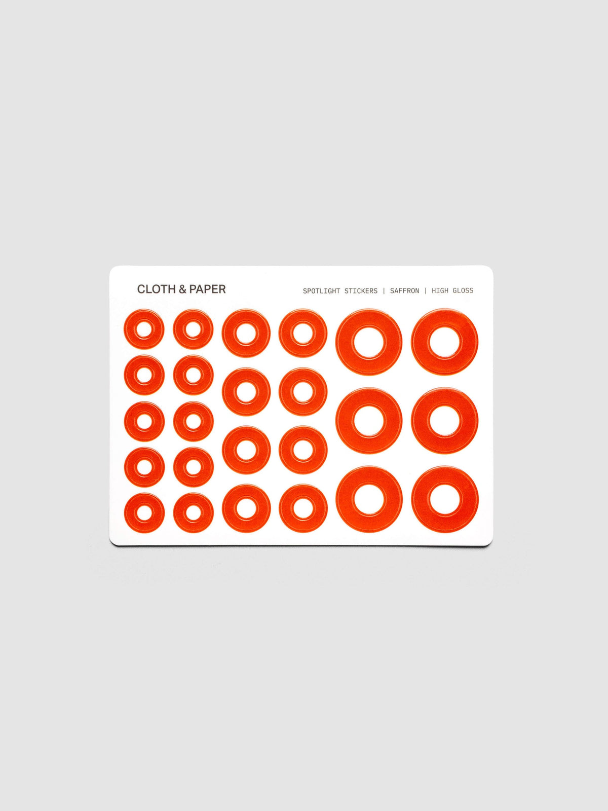 One sheet of Spotlight Stickers | High Gloss | Saffron