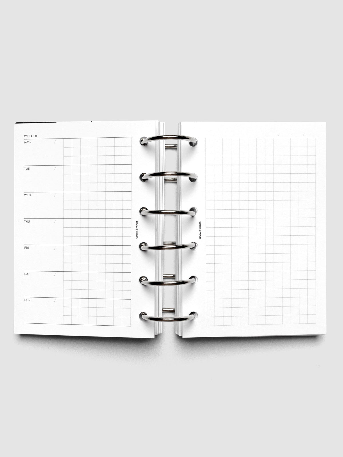 Weekly Graph Inserts in size Pocket shown ring bound.