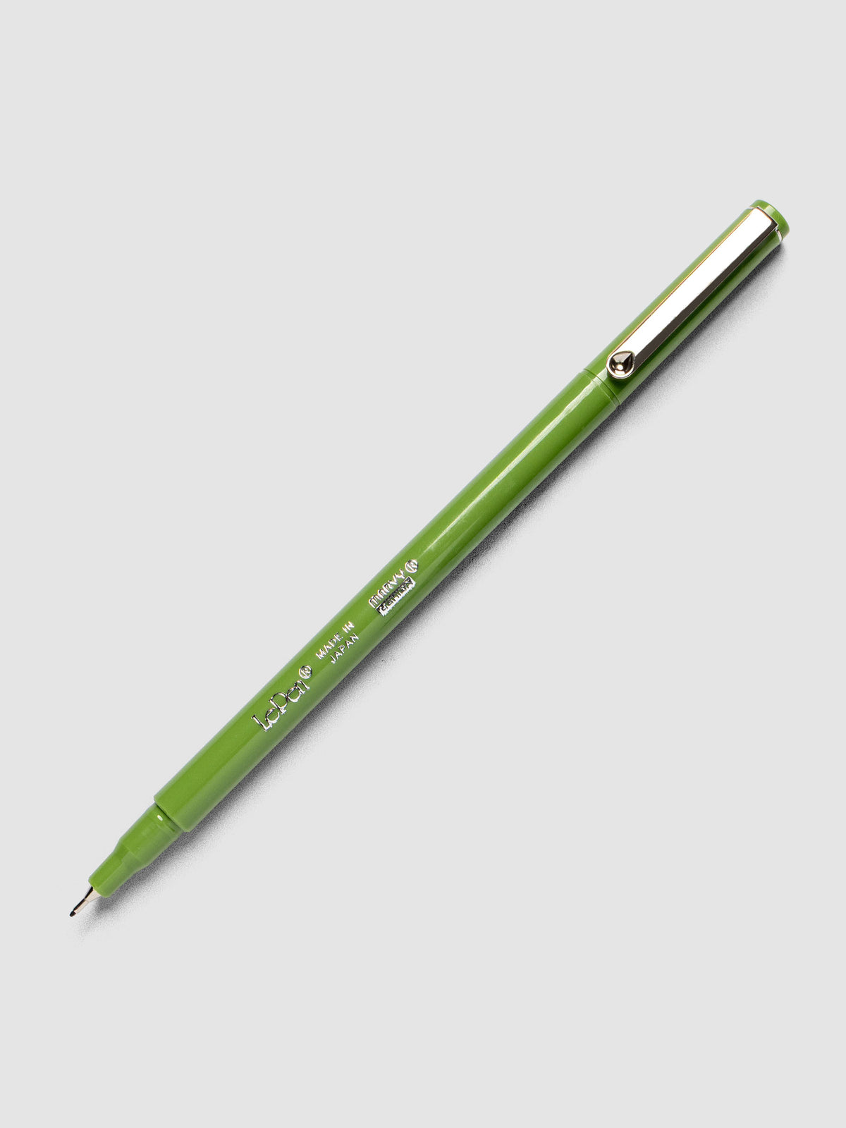 Olive Green Le Pen by Marvy Uchida shown with cap posted