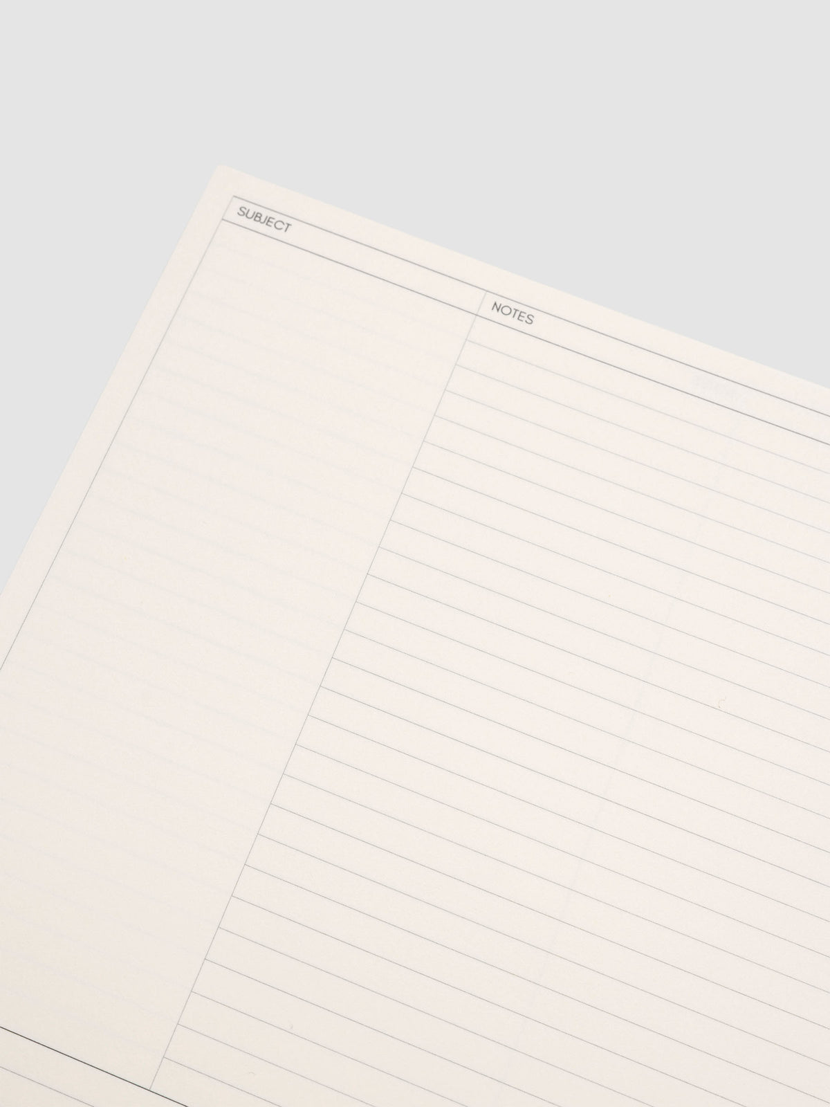 Spiral Notebook in size HP Classic and color Apollo (blue) with Column Note interior layout shown open displaying fields for subject and notes.