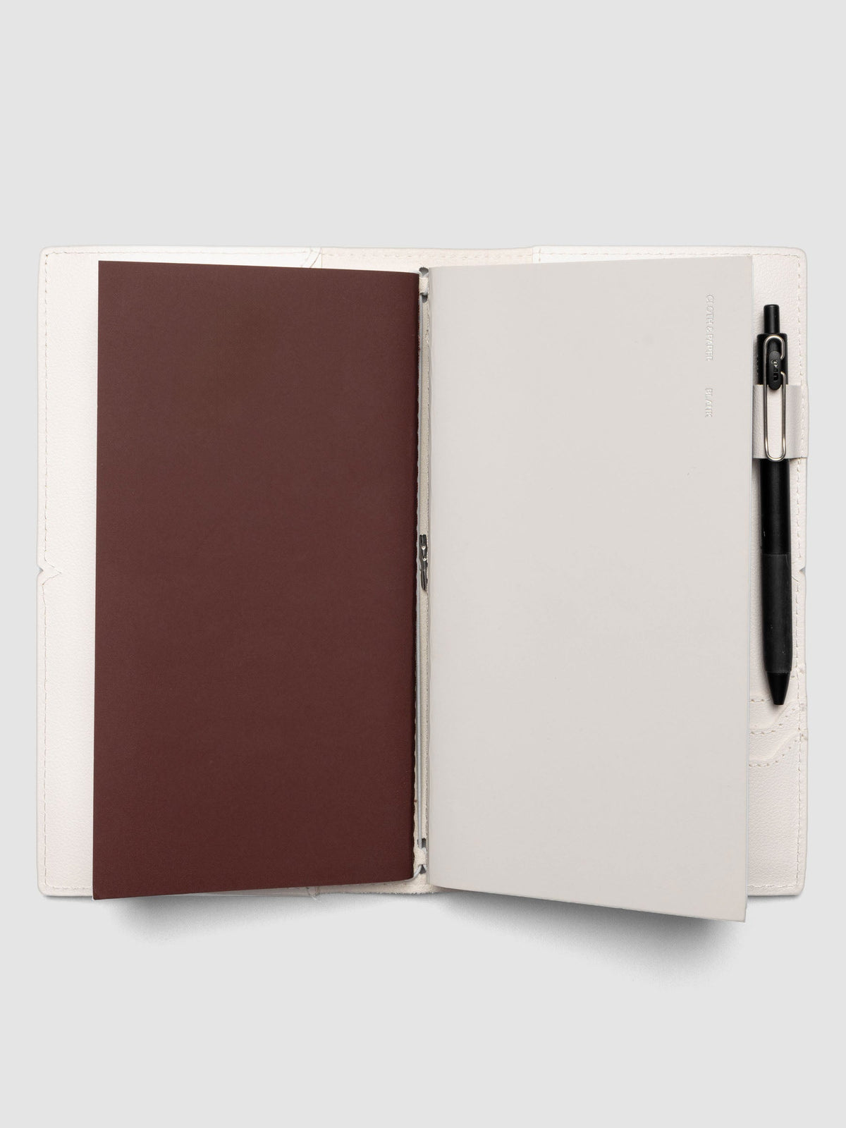 Dalmatian A5 Slim Travel Notebook Cover showing the interior with Travel Notebooks inside | Cloth & Paper