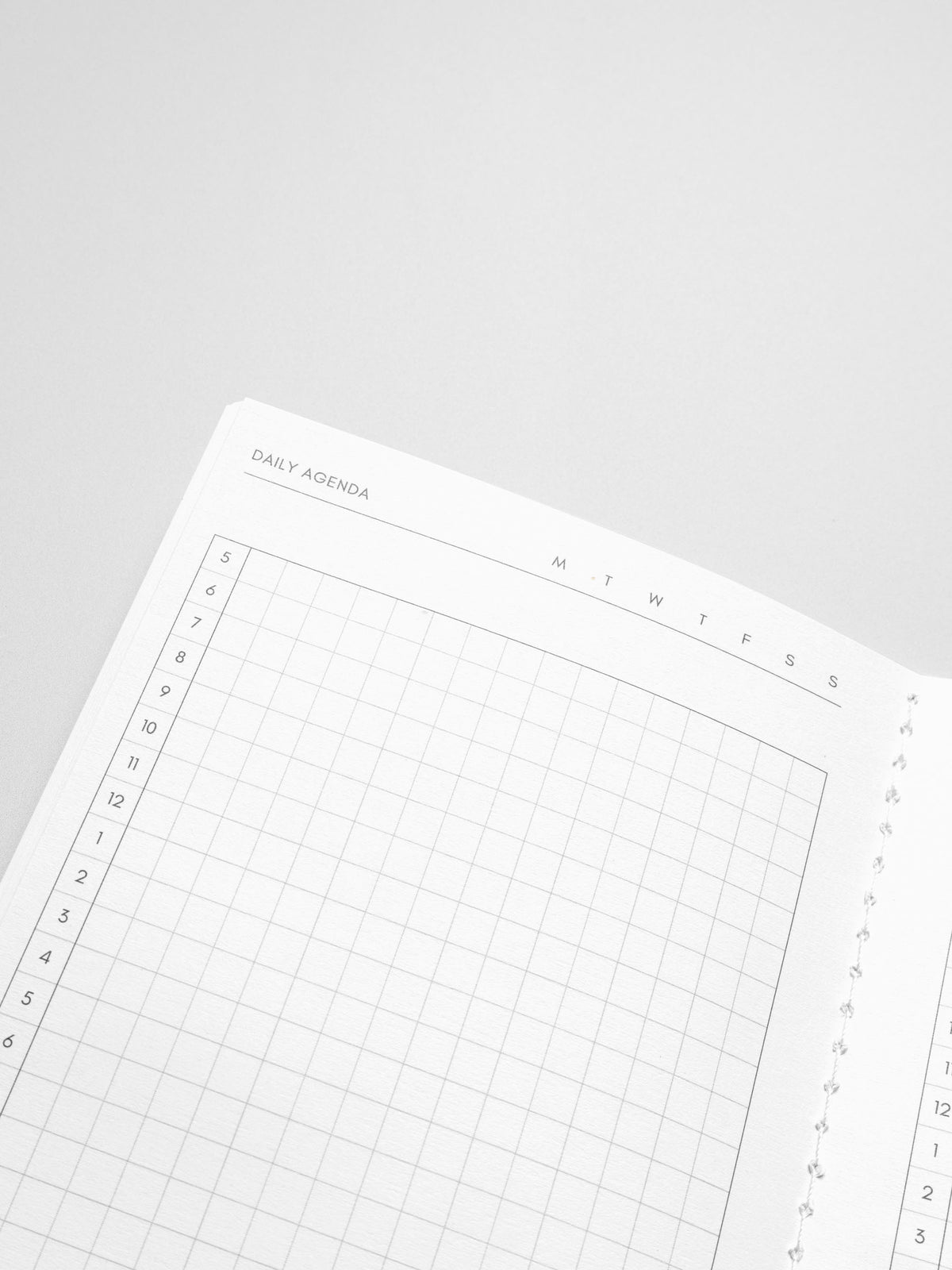 Close-up of the Daily Agenda page