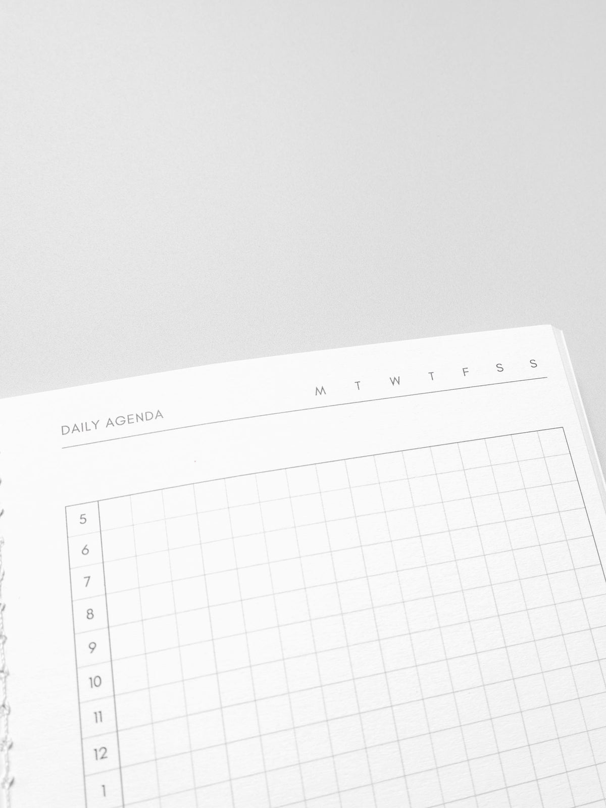 Close-up of the Daily Agenda page