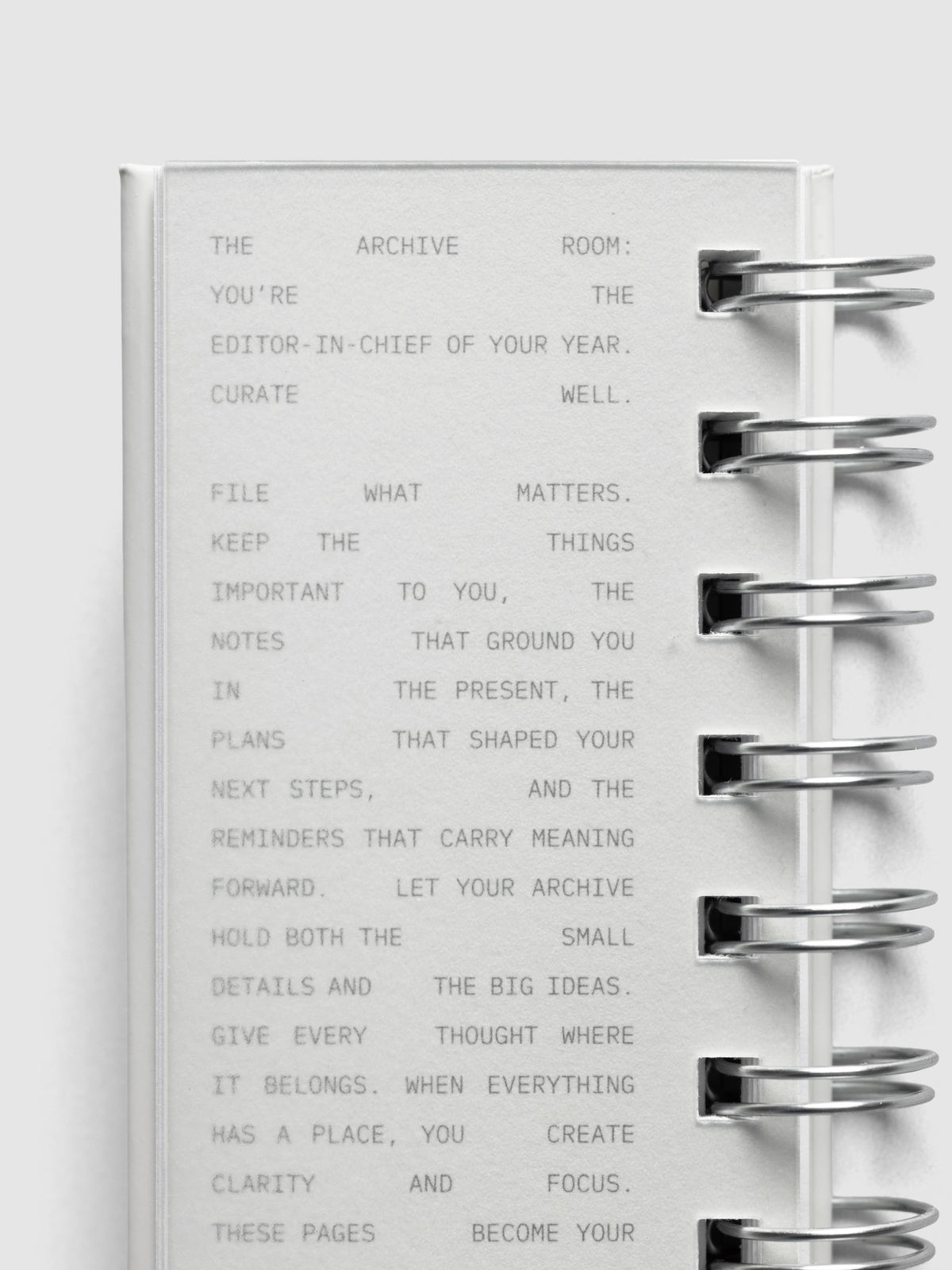 Close up of exterior of 2026 Spiral Desk Calendar.
