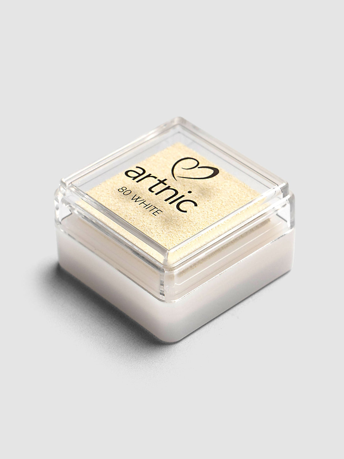 Artnic Stamp Ink Pad in white seen from above with cover removed