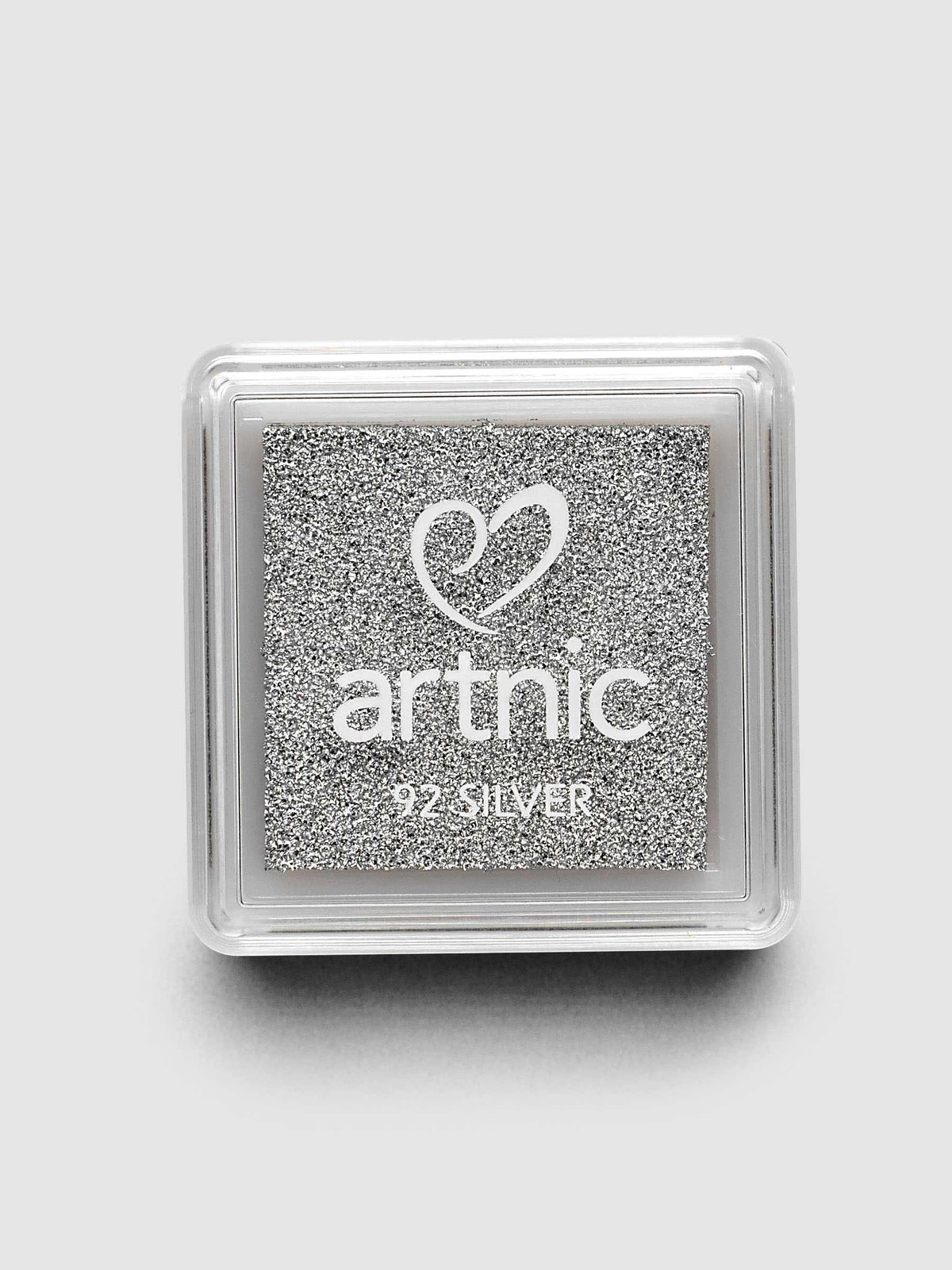 Artnic Stamp Ink Pad in silver seen from above with cover on