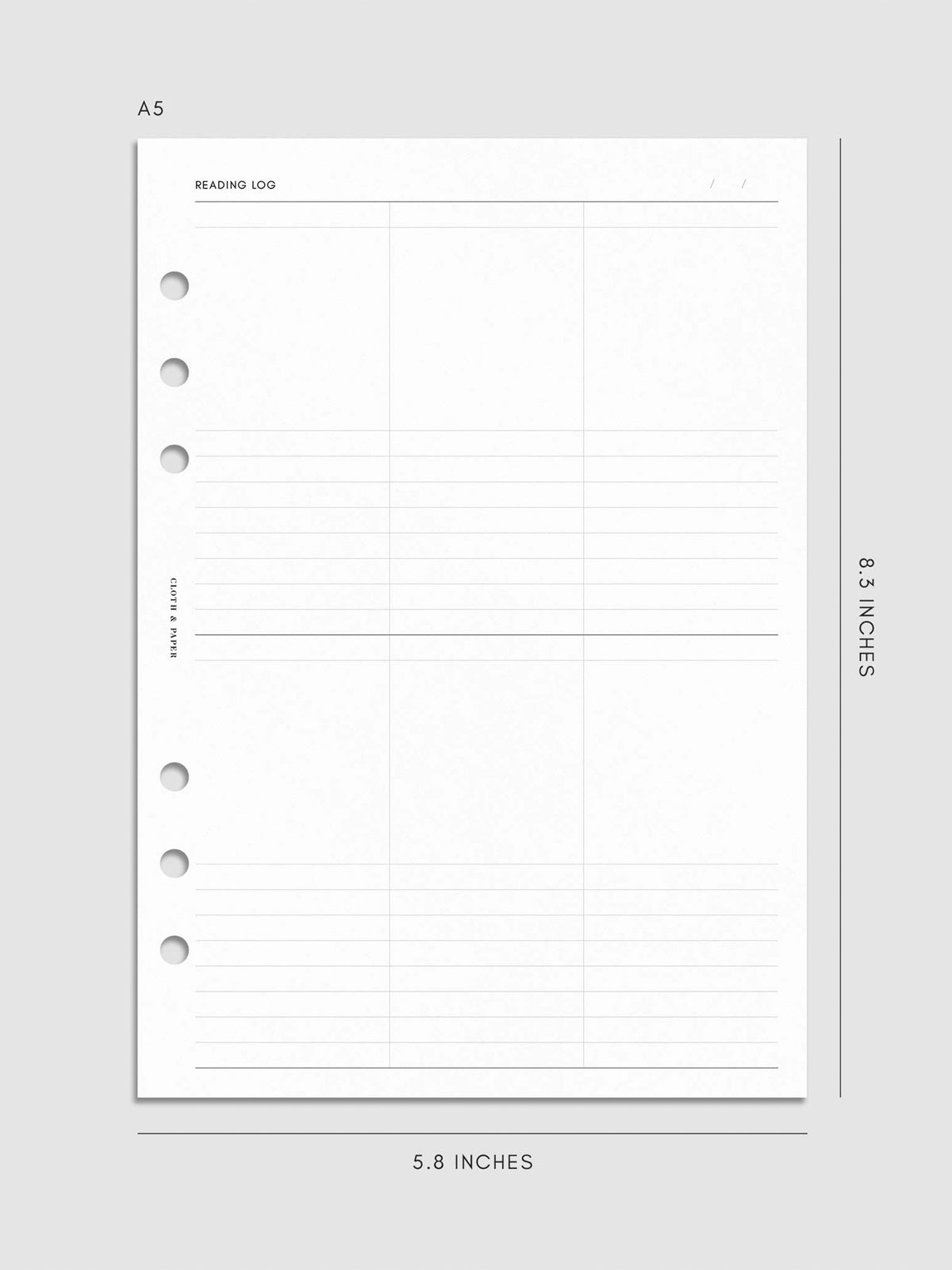 Digital mockup of insert in A5.