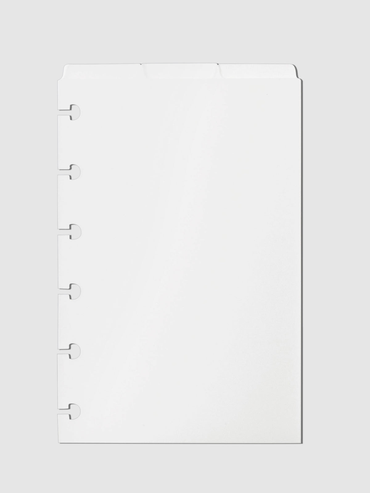 Blank Top Tab Planner Dividers, Low Profile, Matte, CP Petite size. Cloth and Paper. Dividers displayed on a neutral background.