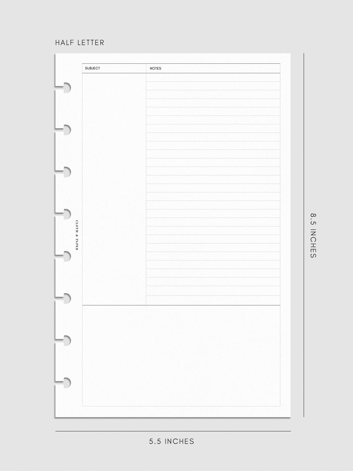Digital mockup of insert in Half Letter.