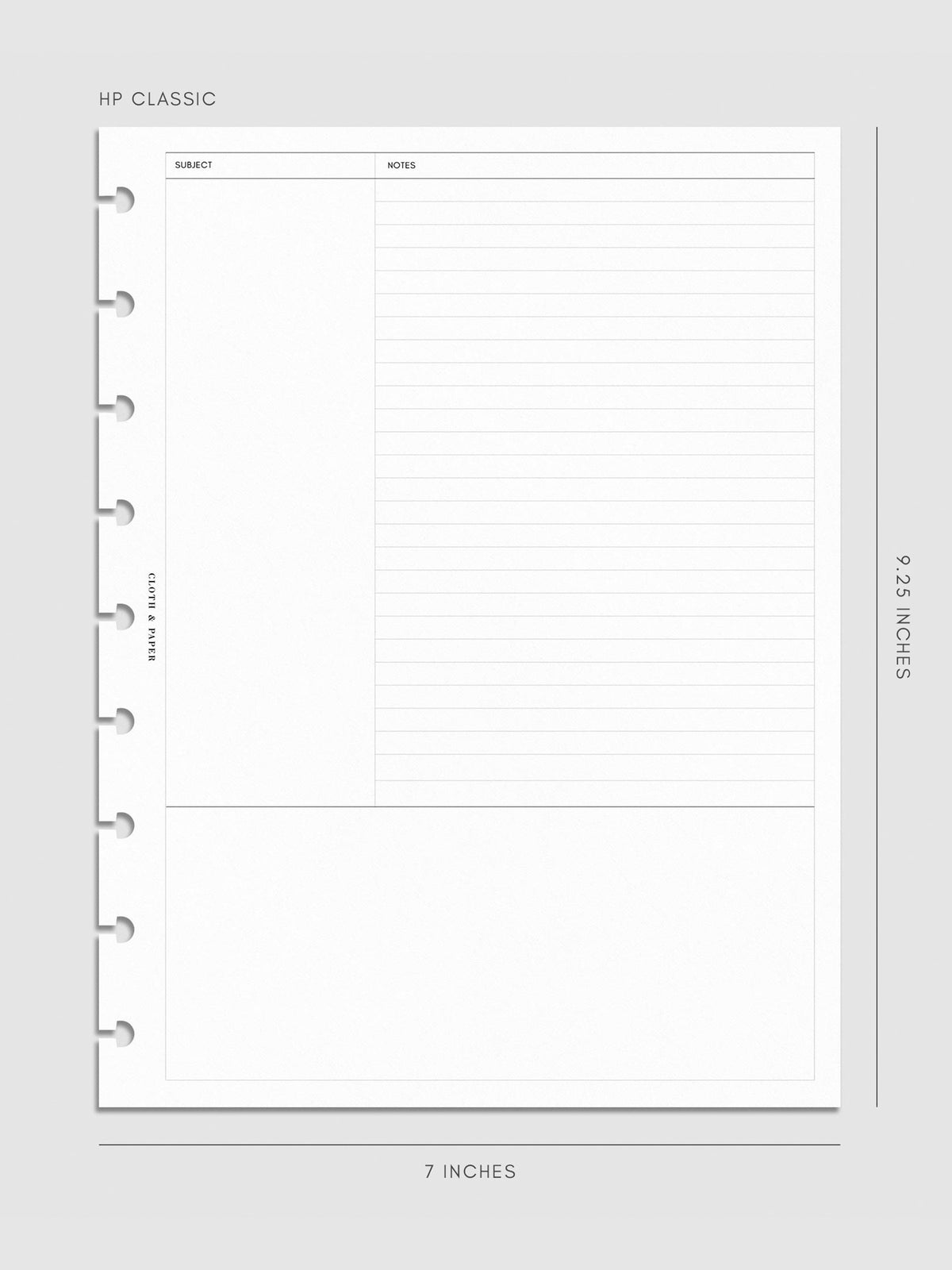 Digital mockup of insert in HP Classic.