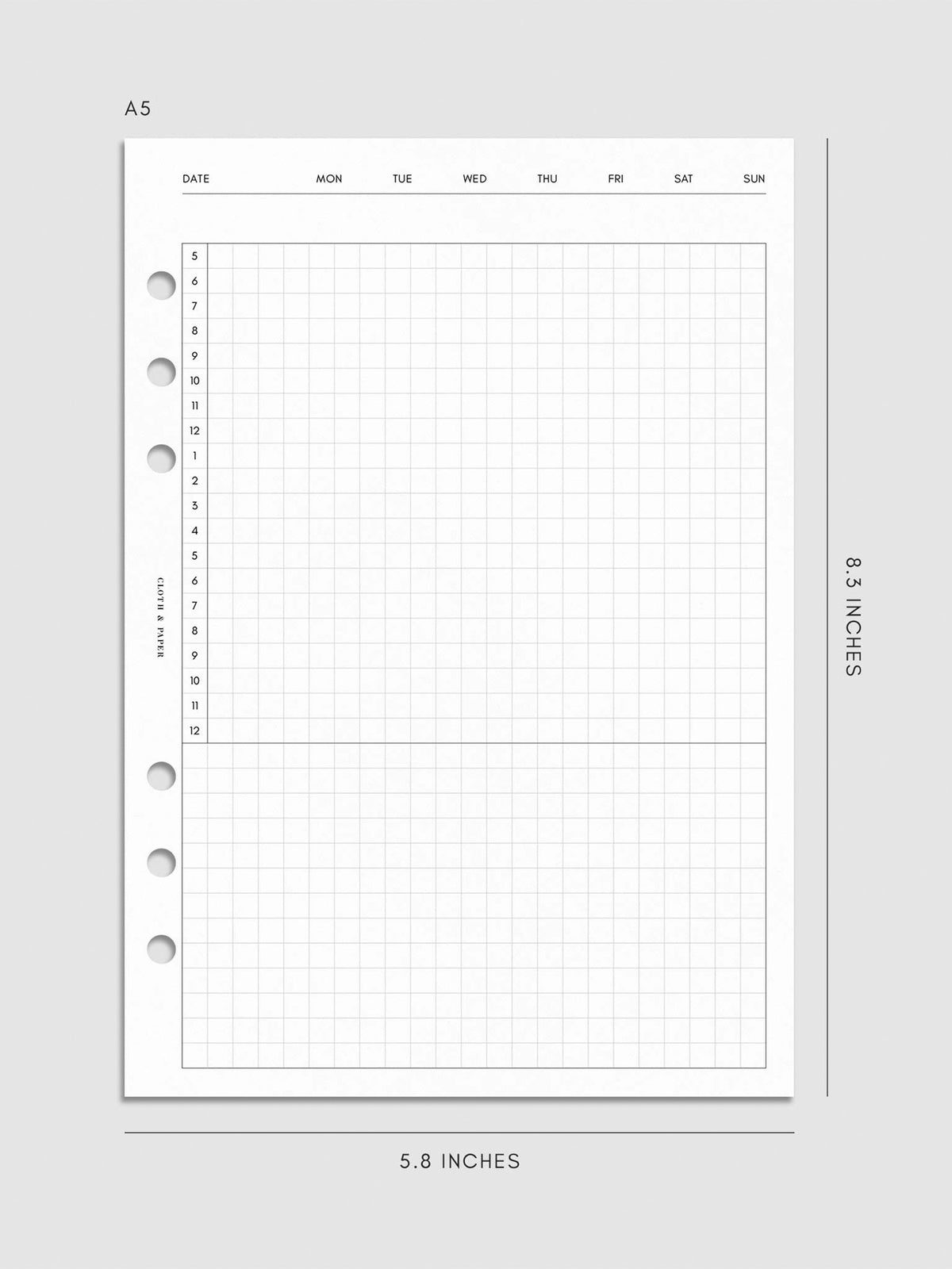 Digital mockup of insert in A5.