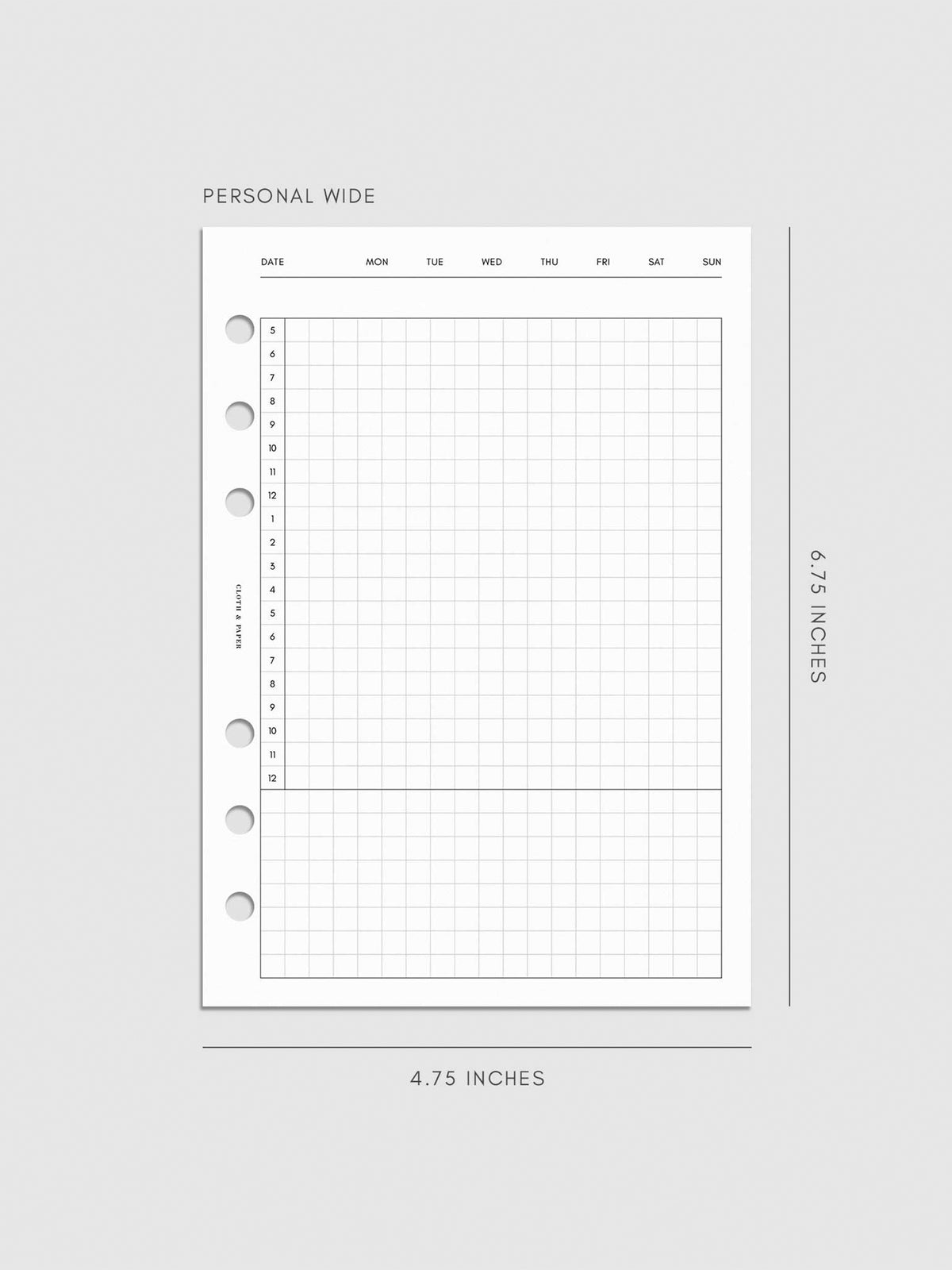 Digital mockup of insert in Personal Wide.