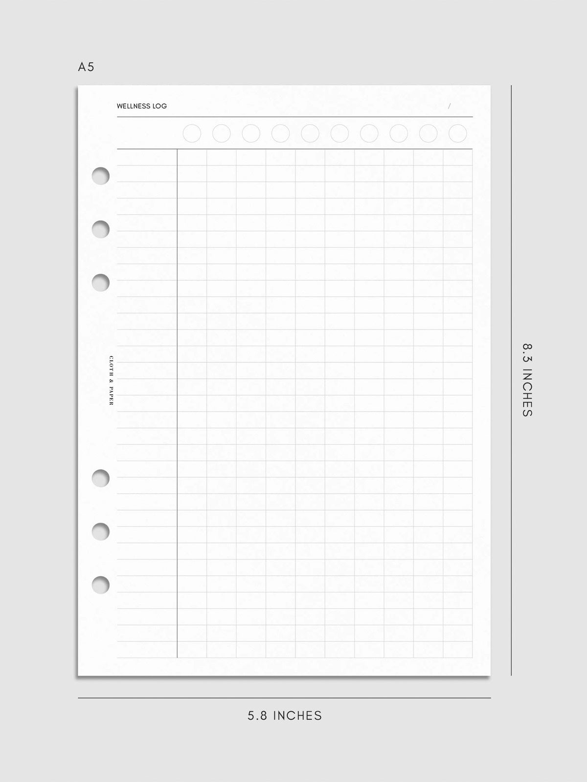 Digital mockup of insert in A5.