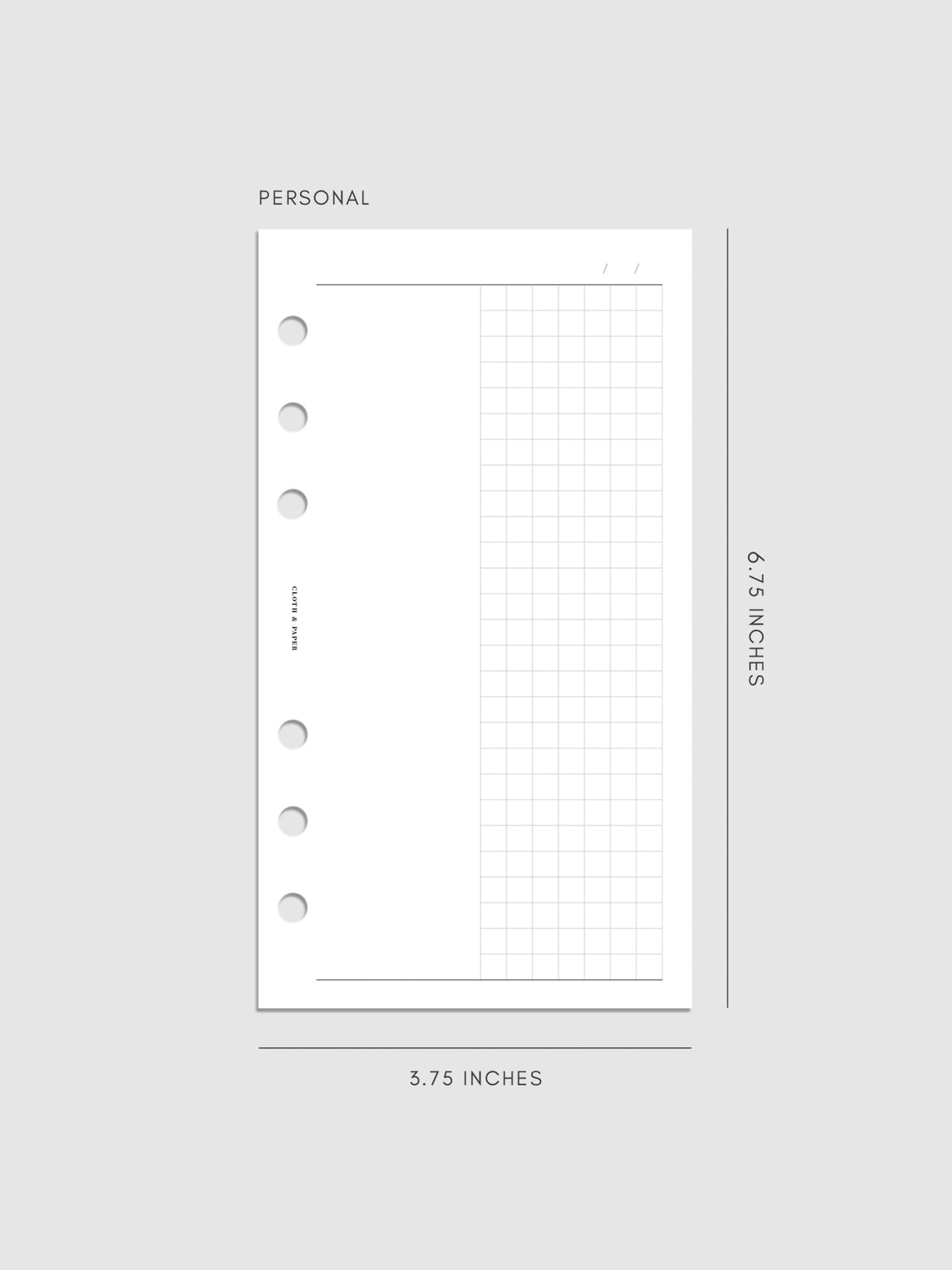 Digital mockup of insert in Personal.
