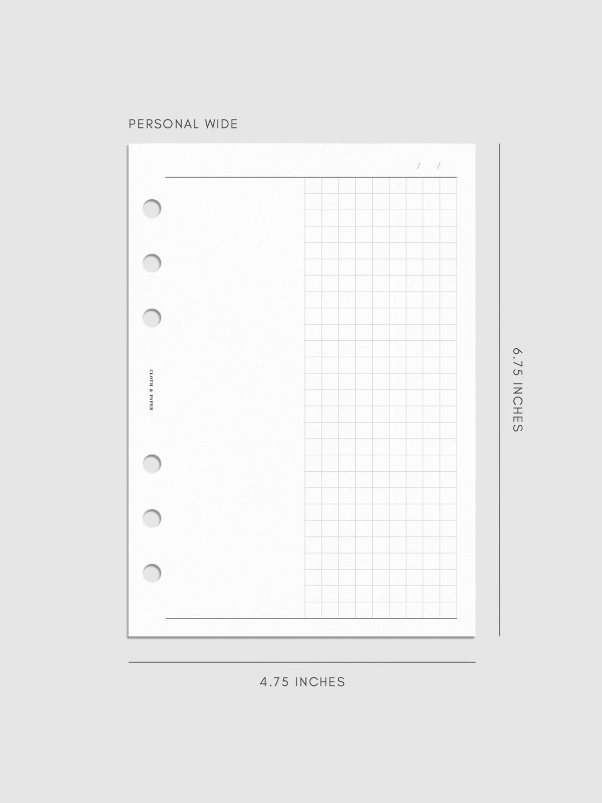Digital mockup of insert in Personal Wide.