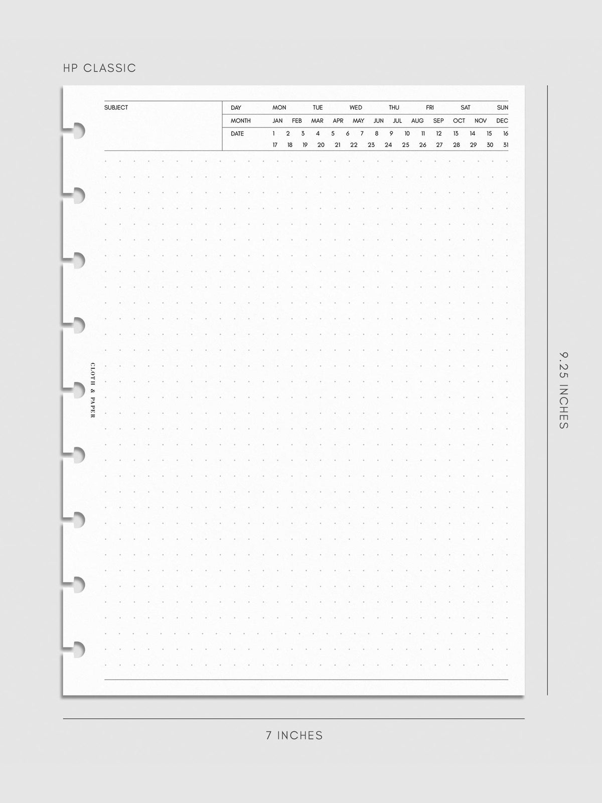 Digital mockup of insert in HP Classic.
