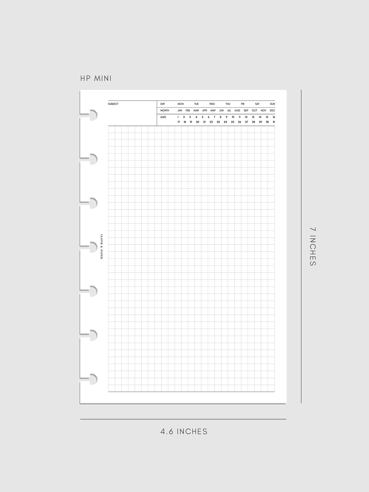 Executive Note Inserts | Graph Paper HP mini