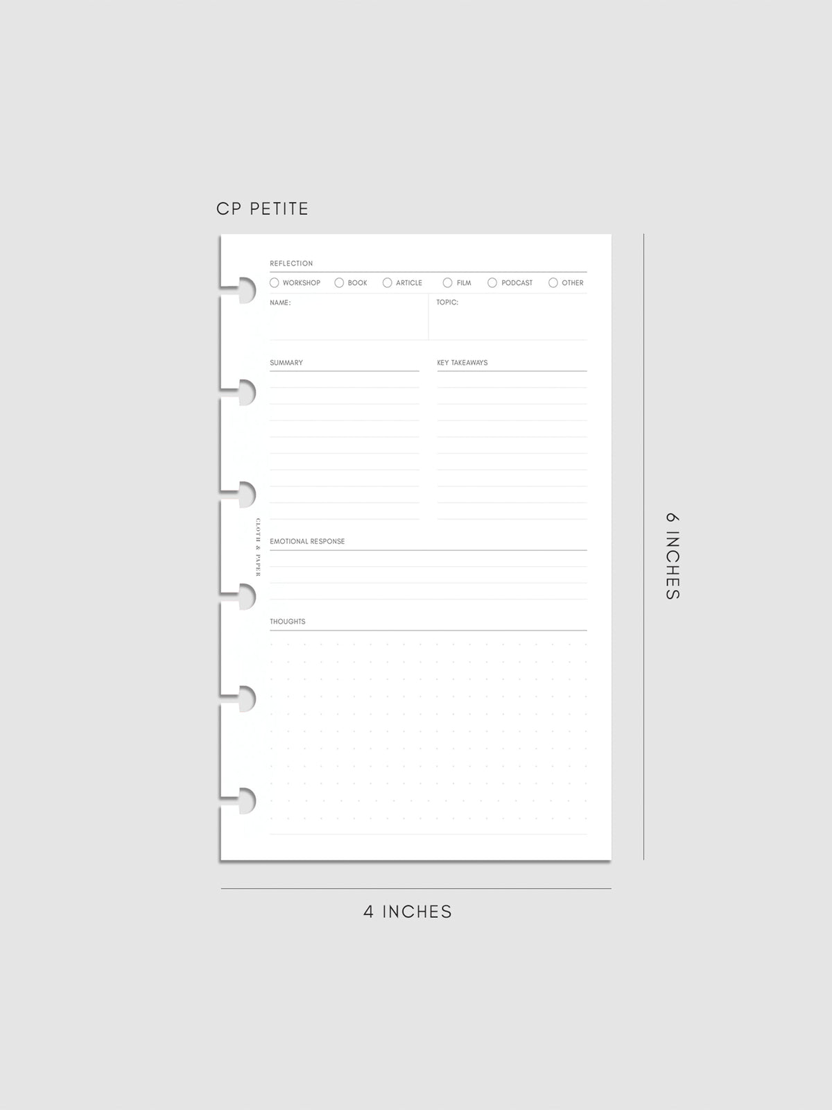 Digital mockup of insert sized CP Petite.