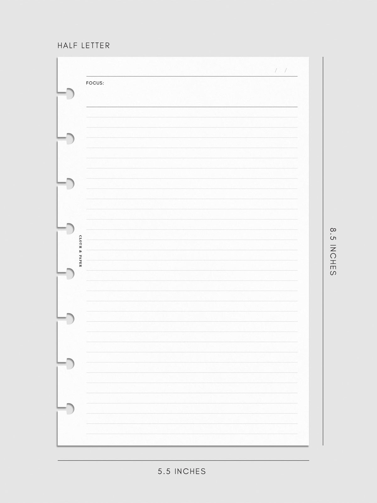 Digital mockup of insert sized Half Letter.