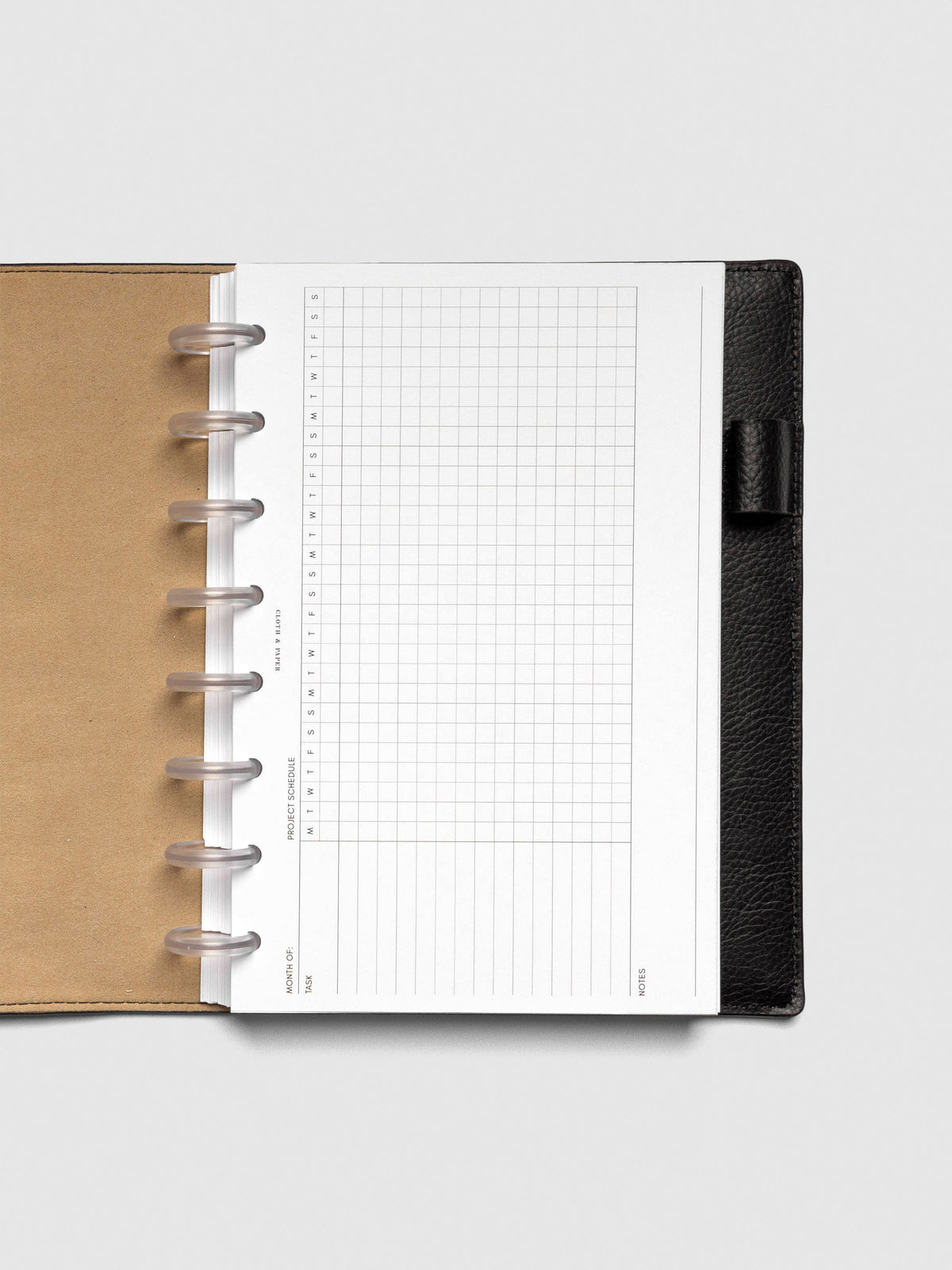 Insert in use inside a discbound planner system. Size shown is HalfLetter.