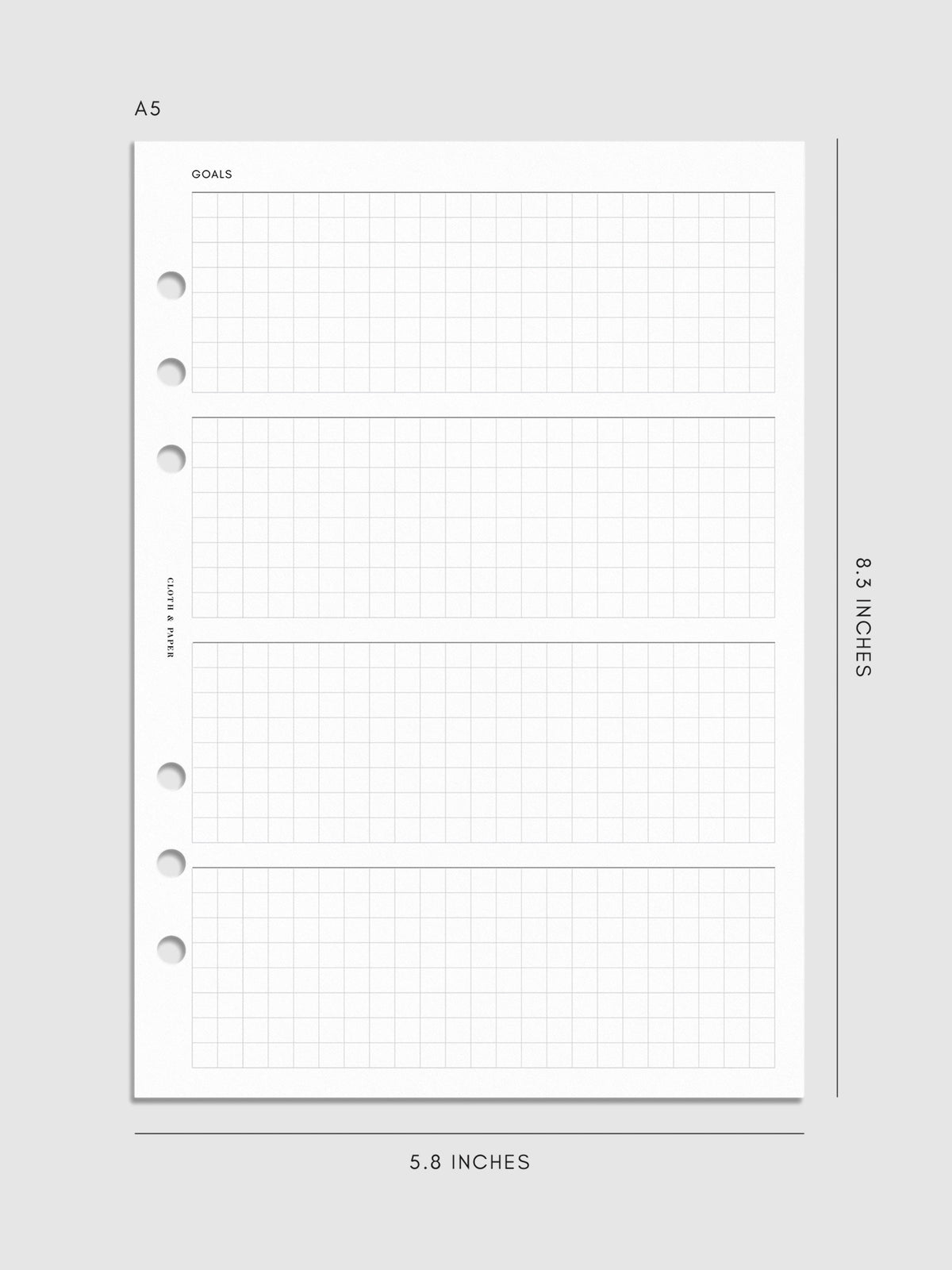 Digital mockup of insert in A5 sizing.