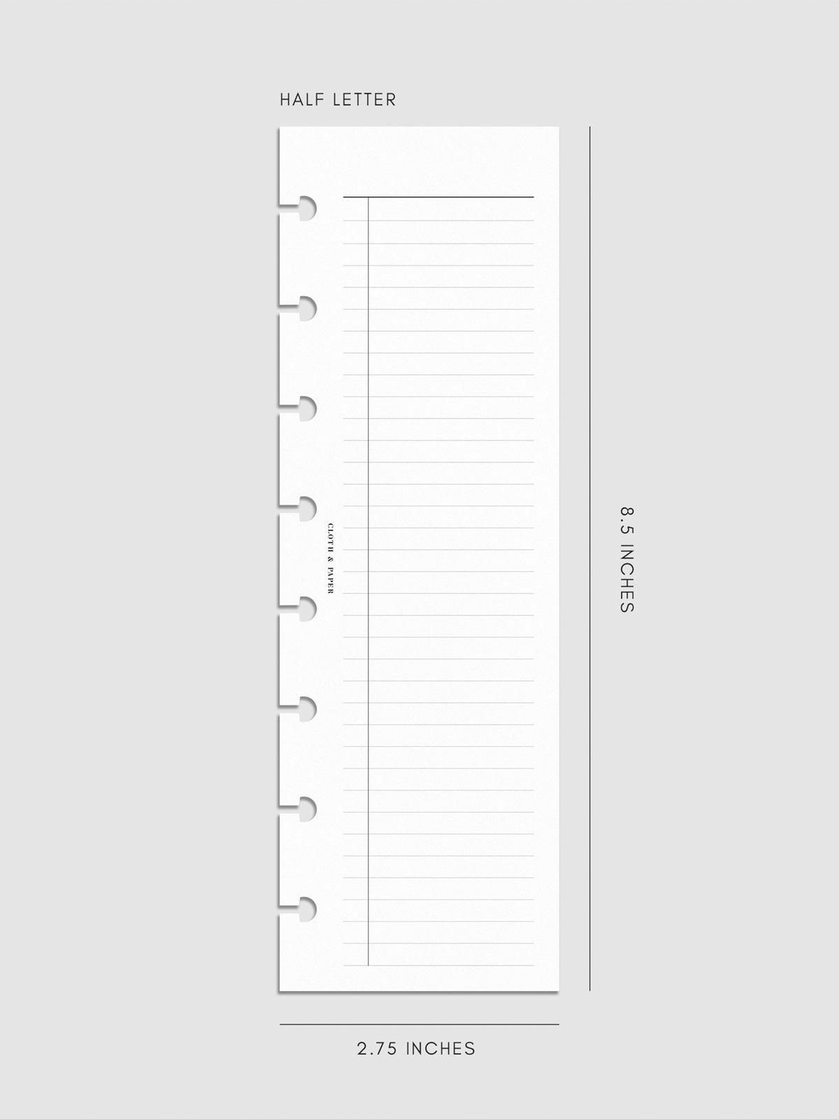 Digital mockup of insert in Half Letter sizing.