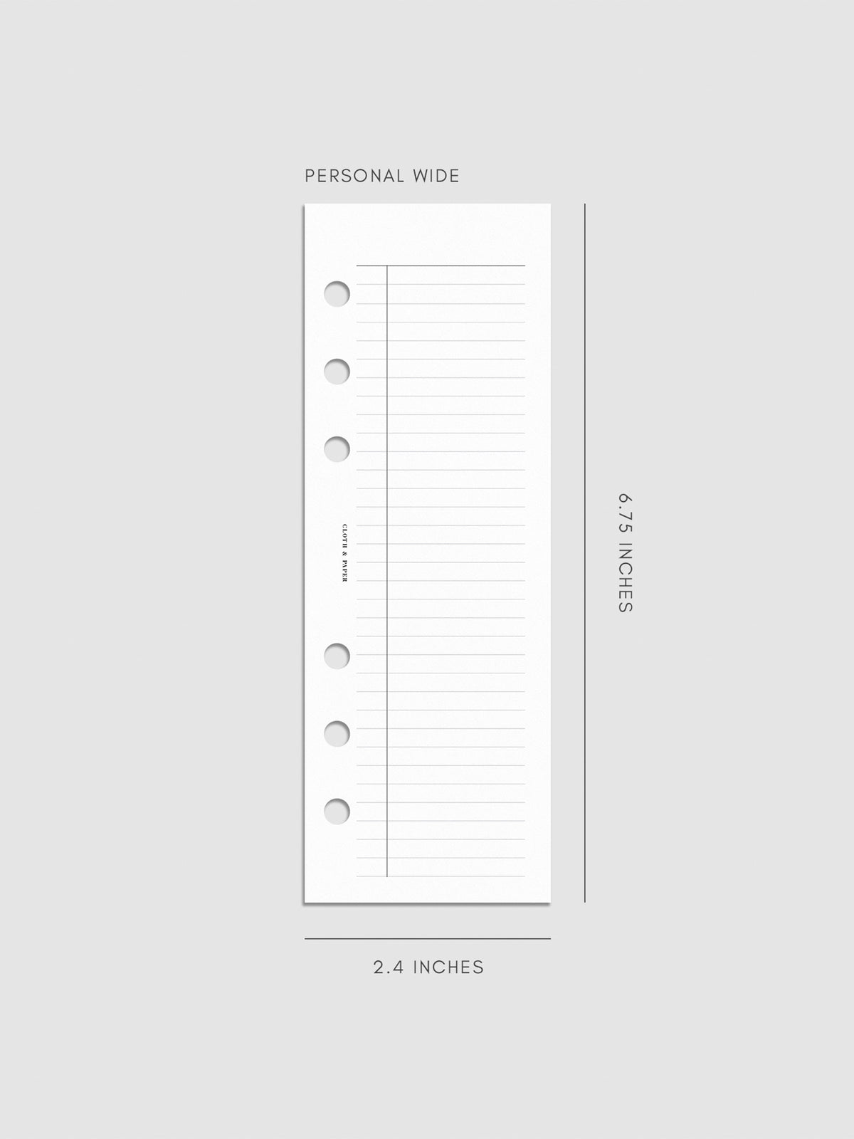 Digital mockup of insert in Personal Wide sizing.