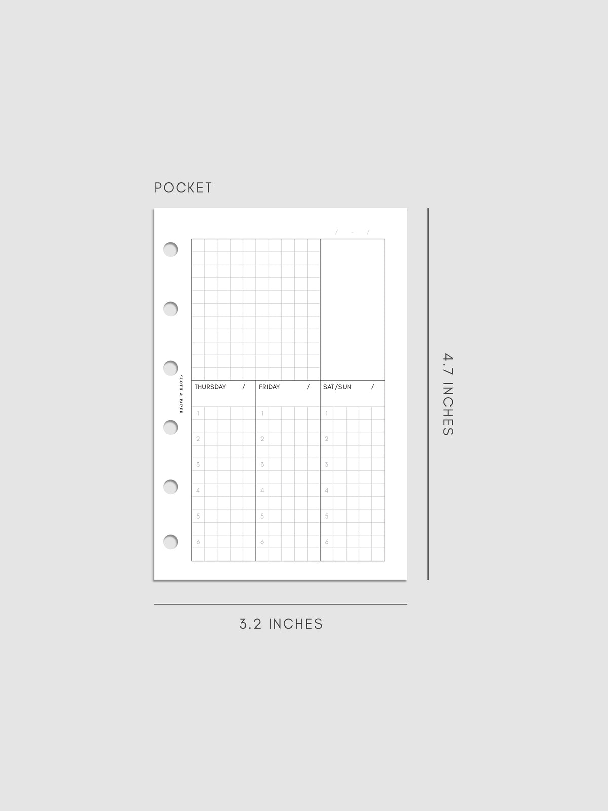 Ivy Lee Method Inserts shown in size Pocket.