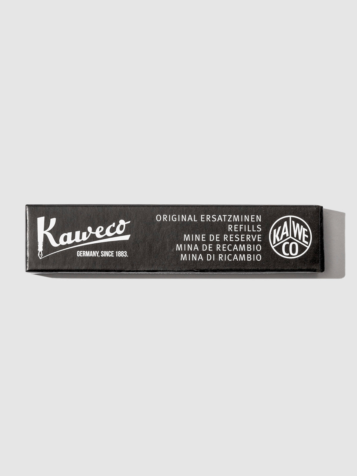Kaweco Sport Gel Rollerball Pen Refill, Black, Cloth and Paper. Refill box displayed on a neutral background.
