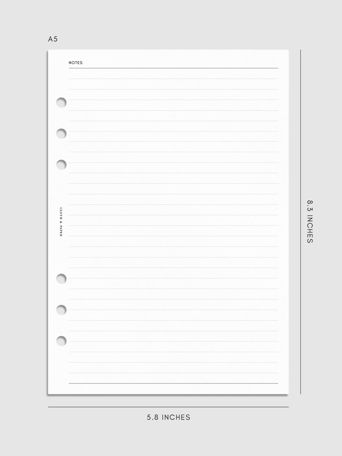 Digital mockup of insert in A5.