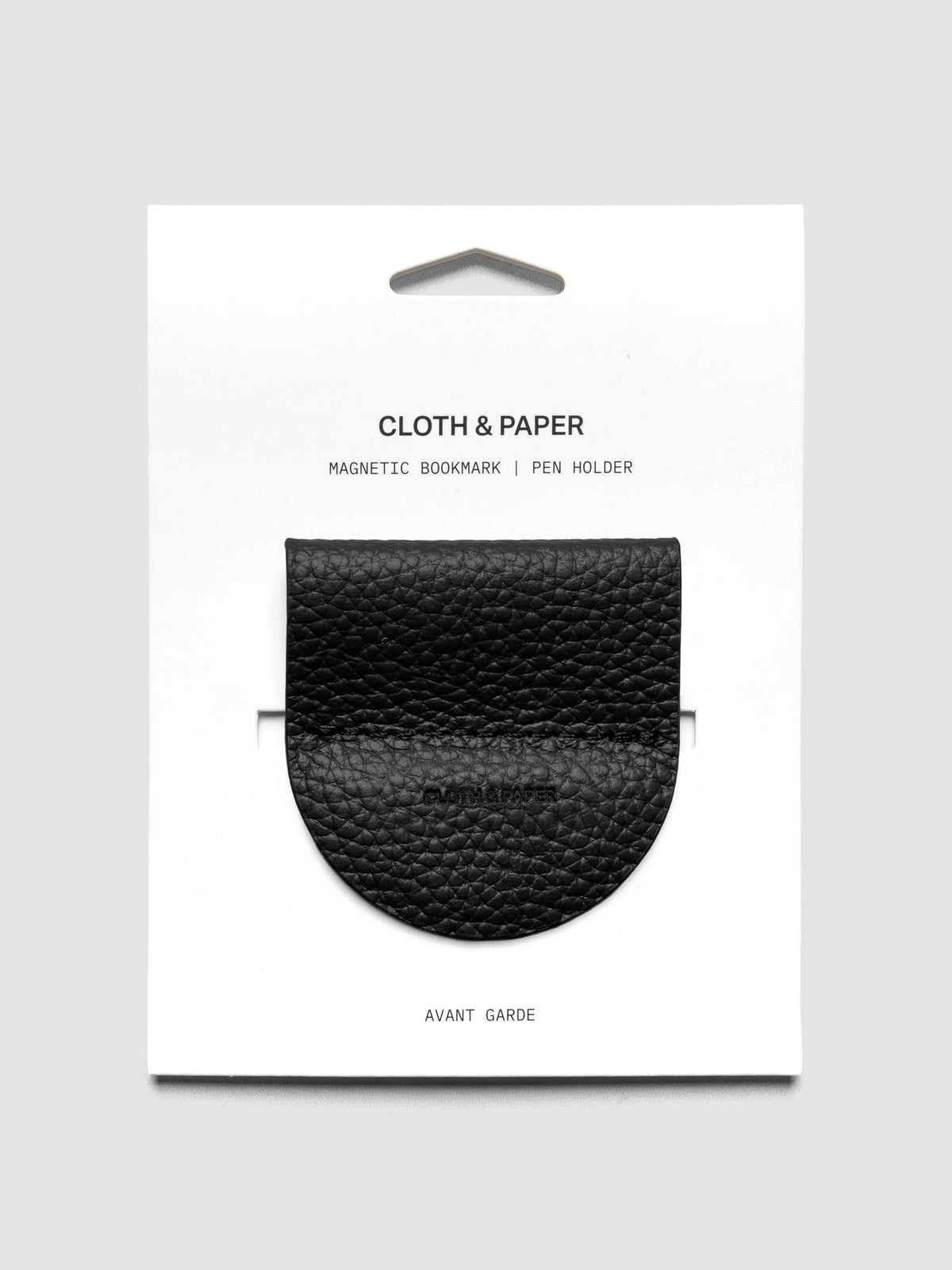 Avant garde pen holder clip on a white backer card.