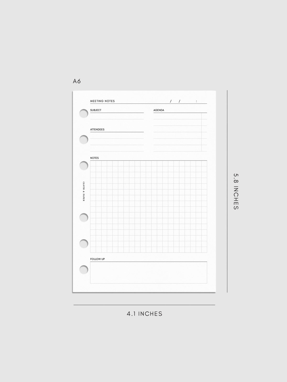 Digital mockup of inserts in A6.