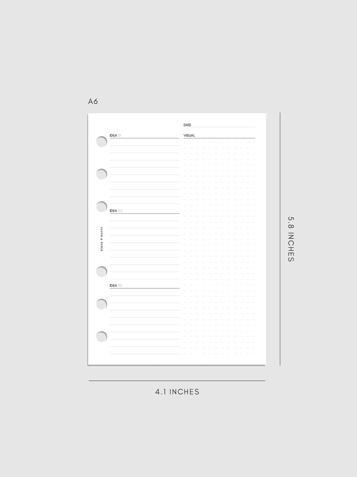 Digital mockup of insert in A6 sizing.