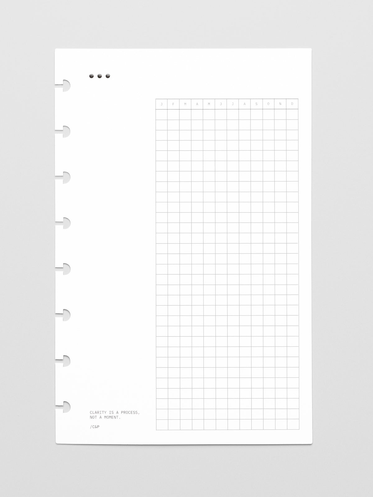 Mindful Moments Planner Dashboard in Half Letter size.