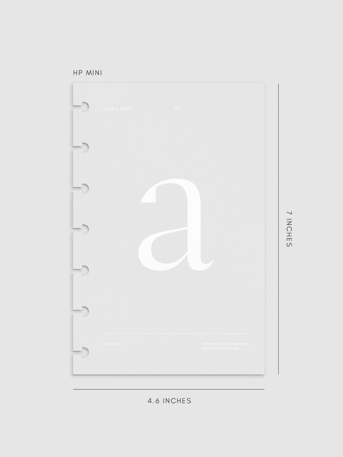 Monogram Vellum Planner Dashboard A in HP Mini displayed on a neutral background.