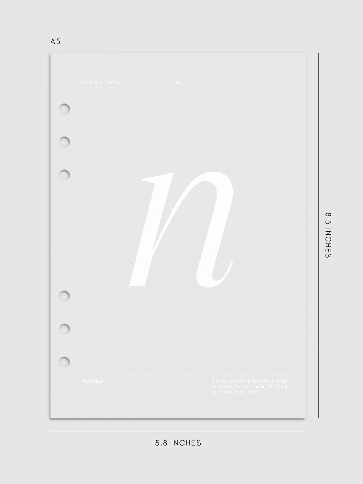 Monogram Vellum Planner Dashboard N in A5 displayed on a neutral background.