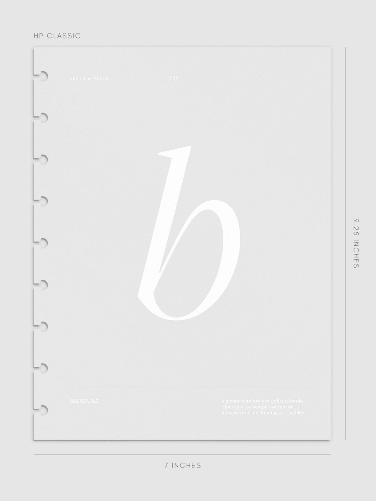 Monogram Vellum Planner Dashboard B in HP Classic displayed on a neutral background.
