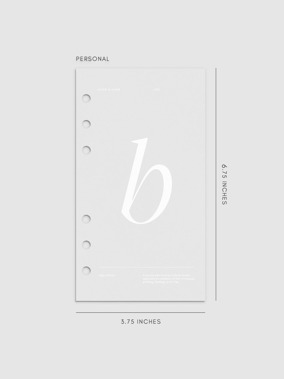 Monogram Vellum Planner Dashboard B in Personal displayed on a neutral background.