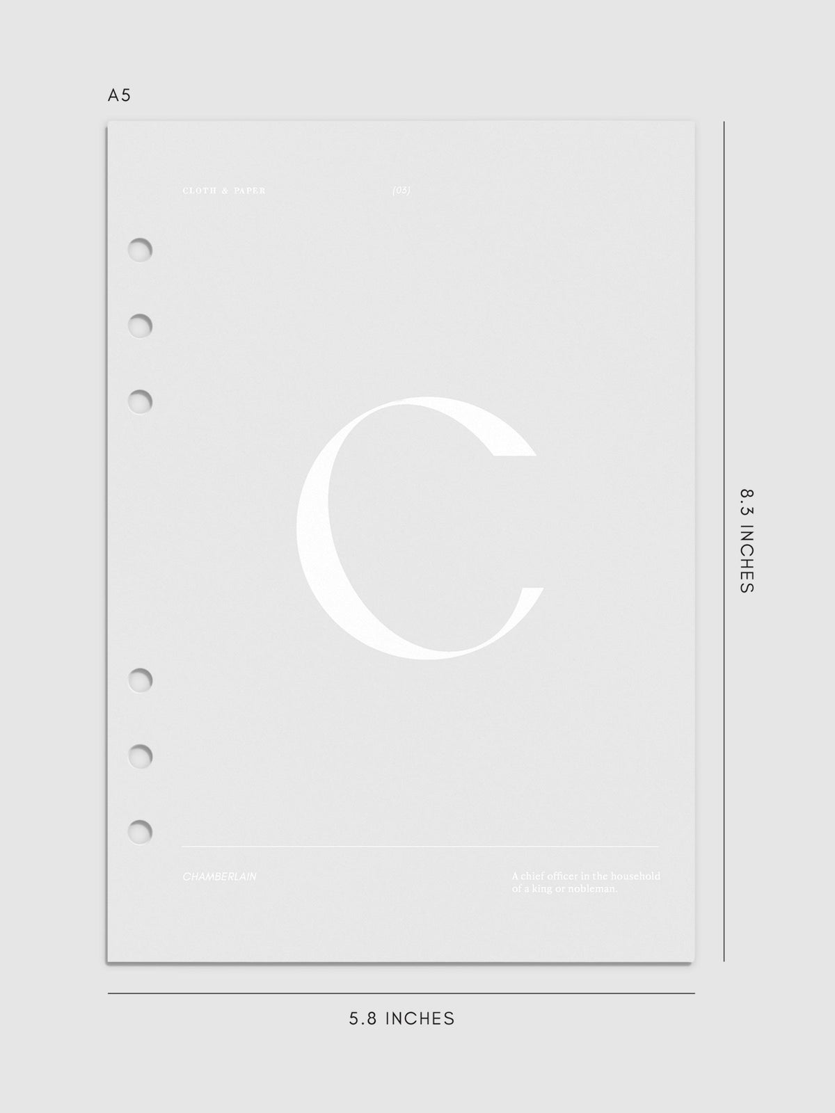 Monogram Vellum Planner Dashboard C in A5 displayed on a neutral background.